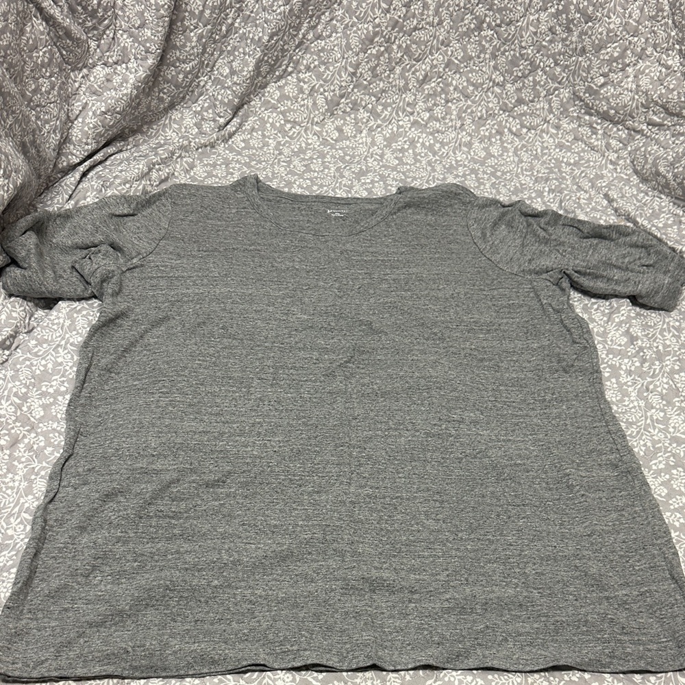 Lane Bryant Gray Crew Neck Short Sleeve Tee